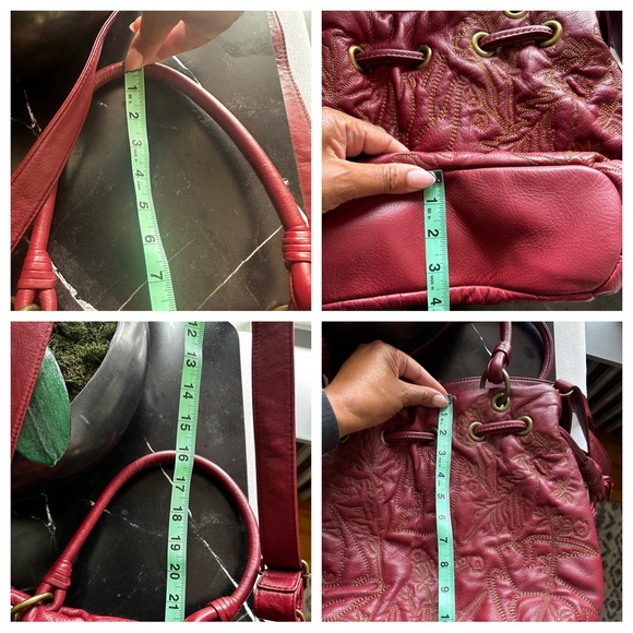 RARE Isabella Fiore Red Quilted Leather Song Bird Embroidered Bag. Like new - Picture 16 of 16